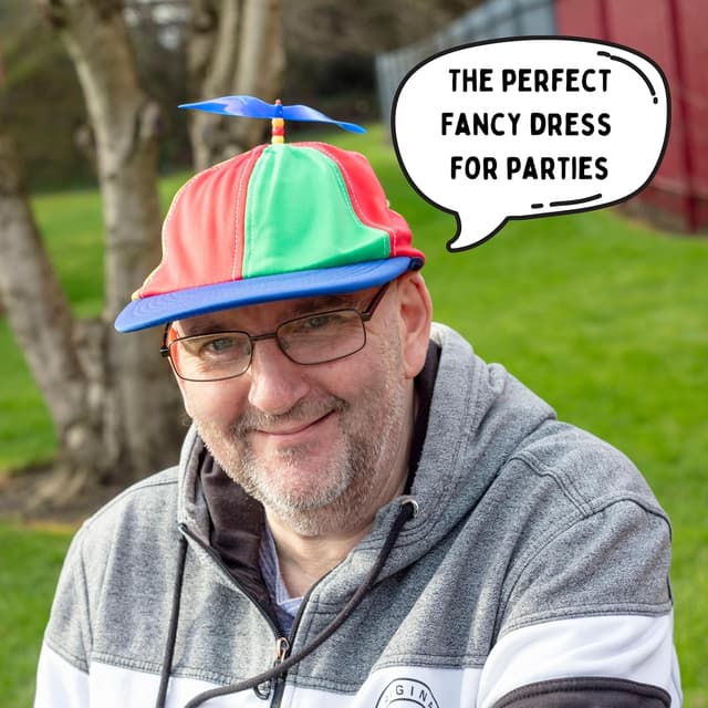 Detalle de Boxer Games Propellerhut für Herren – lustige Propellermütze für Malle, Fasching & Partys