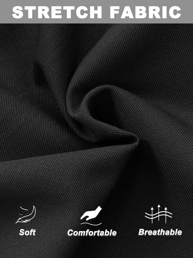 Detalle de Soojun Men’s Classic Fit Flex Waist Flat Front Dress Pant