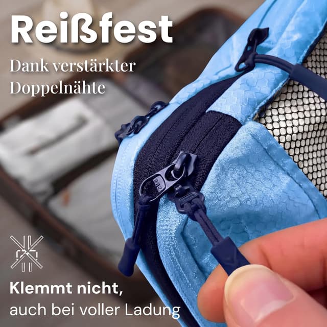 Detalle de Koffer Packtaschen Kompression 7-teilig blau