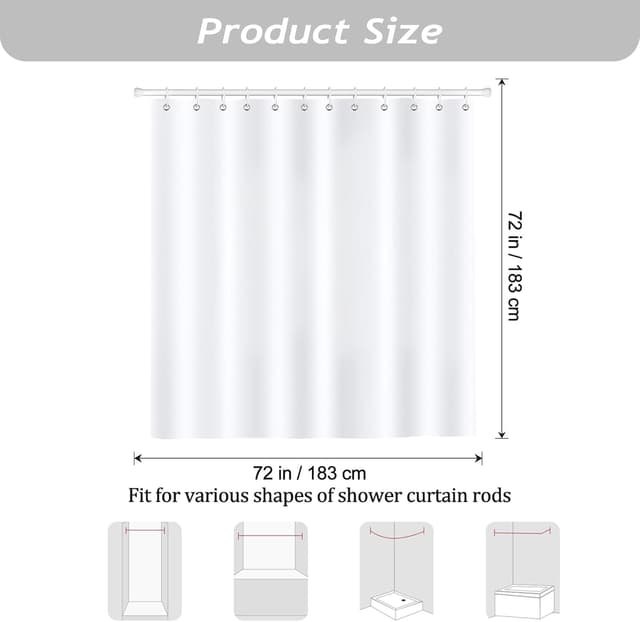 Detalle 2 de Bonhause Kids Animals Shower Curtain (Lion, Elephant & Giraffe) 180 x 180 cm, waterproof polyester with 12 hooks