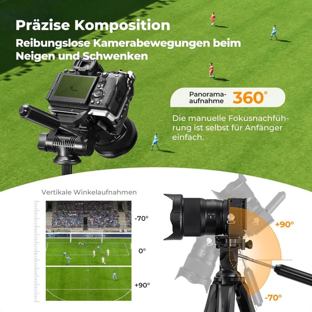 Thumbnail 4 de K&F CONCEPT S255A3+BV01 Reisestativ 190 cm