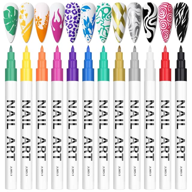 Detalle de Kalolary 3D Nail Art Pens Set (12-Color) for DIY Manicure Patterns