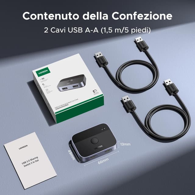 Thumbnail 6 de UGREEN Switch USB 3.0 KVM 5 Gbps 2 porte