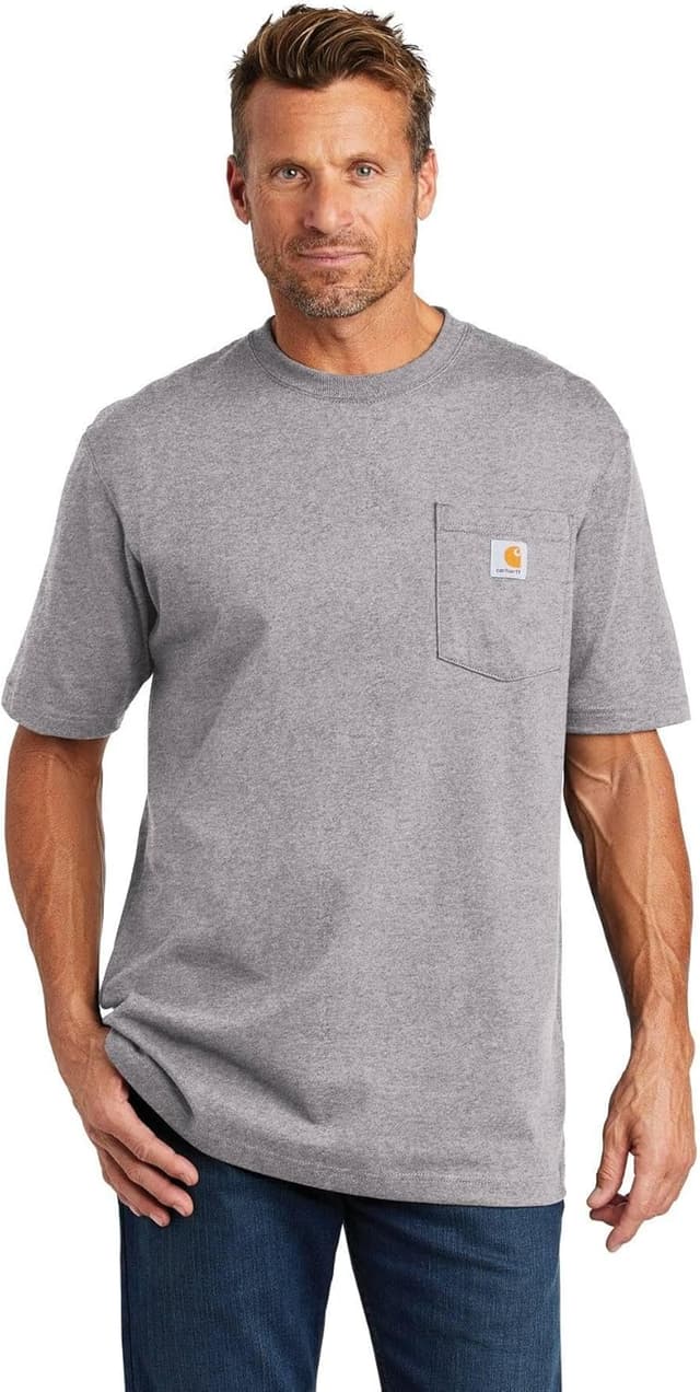 Detalle de Carhartt K87 Camiseta Work Utility de manga corta Relaxed Fit (negra) para hombre