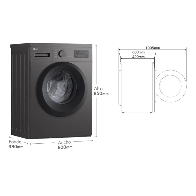Detalle 2 de LG Lavadora 9 kg F4A1009NDK Reacondicionada Grado D