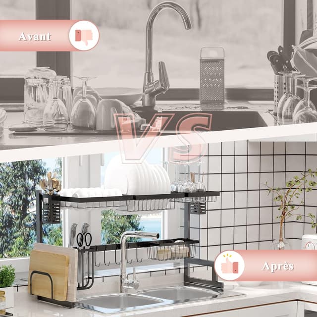 Thumbnail 5 de HOMCOM Égouttoir 2 niveaux 93 cm