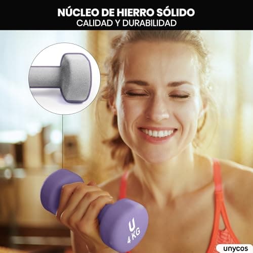 Detalle 1 de unycos Par Mancuernas Neopreno 4 kg