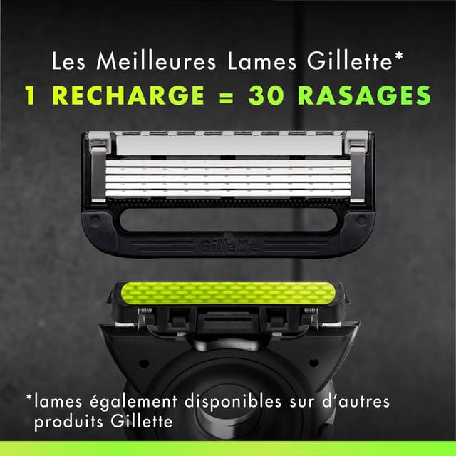 Detalle 2 de Gillette Labs rasoir pour homme avec barre exfoliante, manche réutilisable et cartouche de recharge