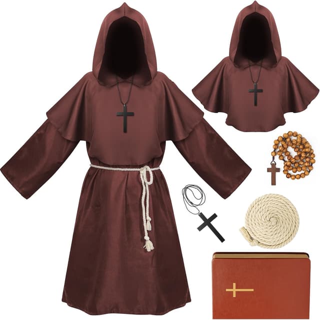 Detalle 2 de Lozzzyo Mittelalter Mönch Kostüm Kinder 130 cm