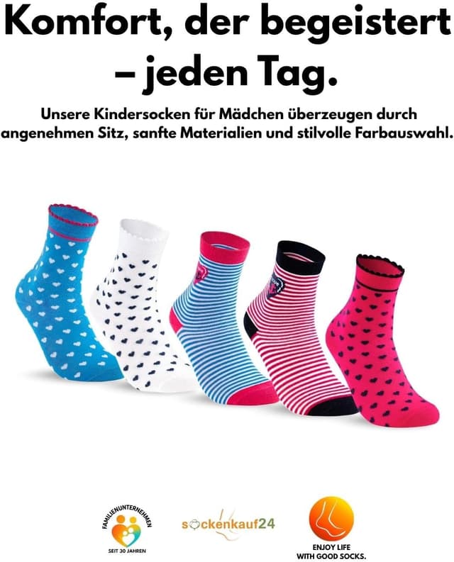 Detalle de 10 Paar Kinder Socken für Jungen & Mädchen aus Baumwolle – strapazierfähig für Alltag, Spiel und Sport