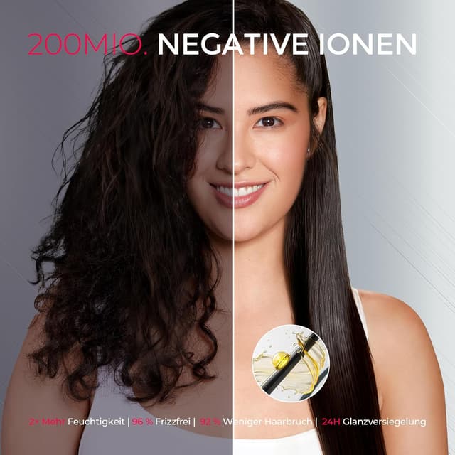 Detalle 2 de TYMO Haarglätterbürste FLIPRO 2-in-1: Glätten & Locken mit Ionen-/Keratin-Glättbürste