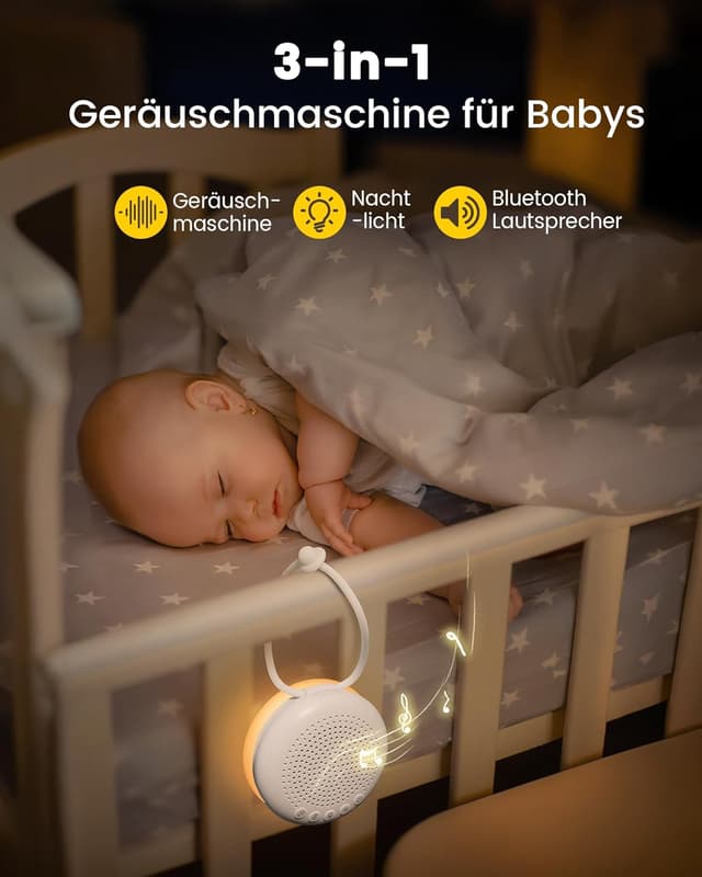 Detalle 2 de Glocusent White Noise Machine Baby mit 34 Klängen