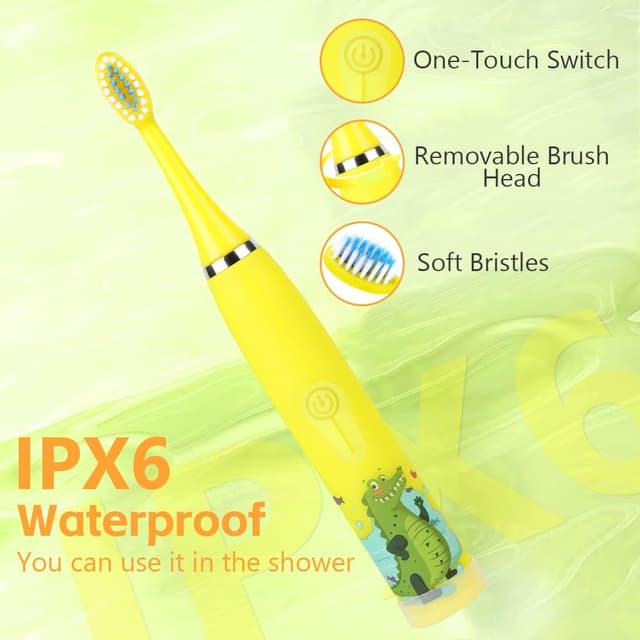 Detalle de Vicloon Spazzolino Elettrico per Bambini con timer intelligente e 6 testine