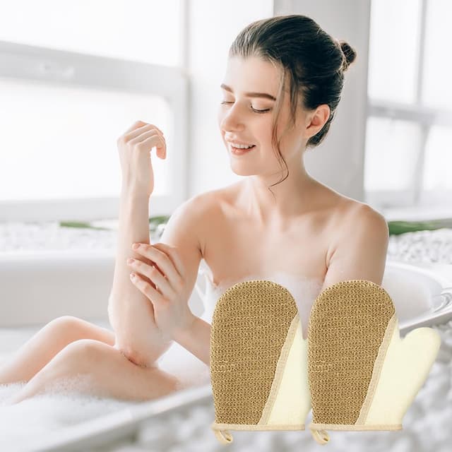 Thumbnail 6 de LOPHE Guanti Esfolianti in juta e spugna, 2 pezzi per doccia e bagno