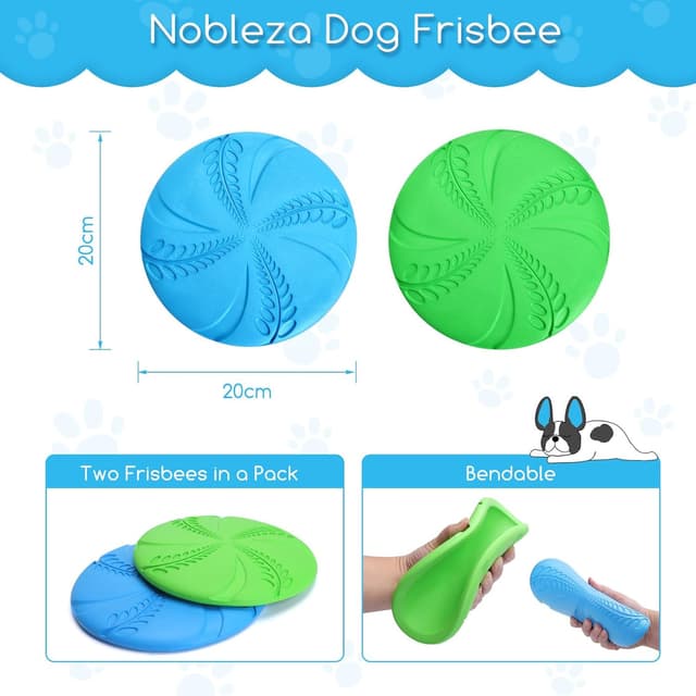 Detalle 2 de Nobleza Frisbee per cani 20 cm confezione da 2 🐕