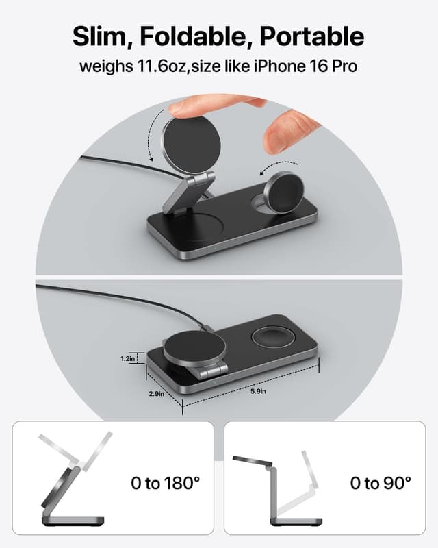 Detalle 2 de EXW 3-in-1 Magnetic Wireless Charger 20W