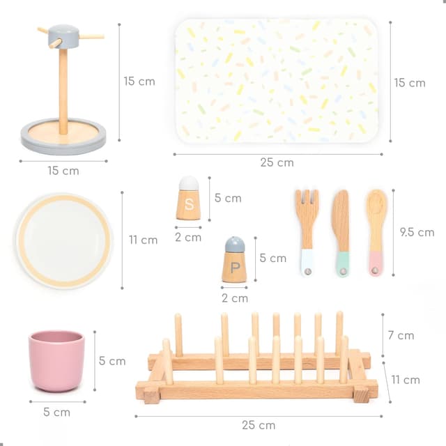 Thumbnail 5 de UMU Grand ensemble de vaisselle en bois 28 pièces 🍽