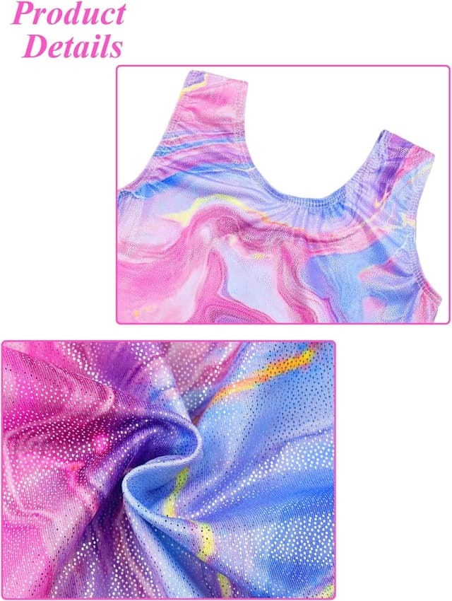 Detalle 2 de ZNYUNE Mädchen Gymnastikanzug mit Farbverlauf