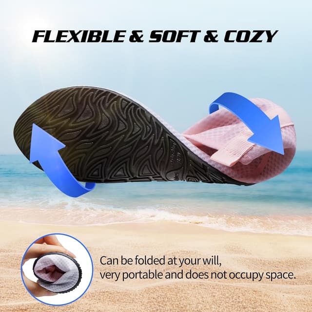 Detalle 2 de Swim Water Shoes Aqua Socks Barefoot mesh water shoes with non-slip rubber sole