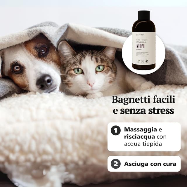 Detalle de Natural Derma Pet Shampoo Universale con estratto di camomilla, 200 ml – Delicato e lenitivo (100% vegan)