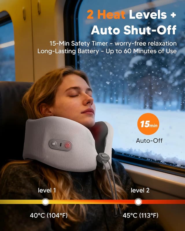 Detalle de arboleaf Heated Neck Pillow 2000mAh 🔥📘