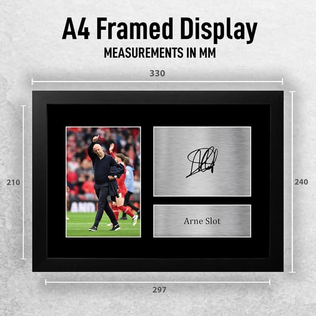Detalle 2 de HWC Trading Arne Slot Liverpool Gifts A4 Framed Photo