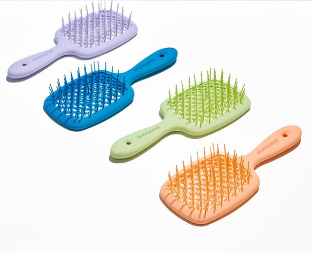 Detalle 2 de Muitomas spazzola per capelli fini con setole flessibili e manico ergonomico (blu ottanio)