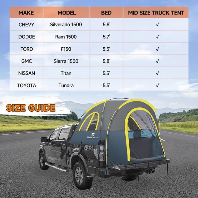 Detalle de Truck Bed Tent 5.5-6ft PU3000mm camping