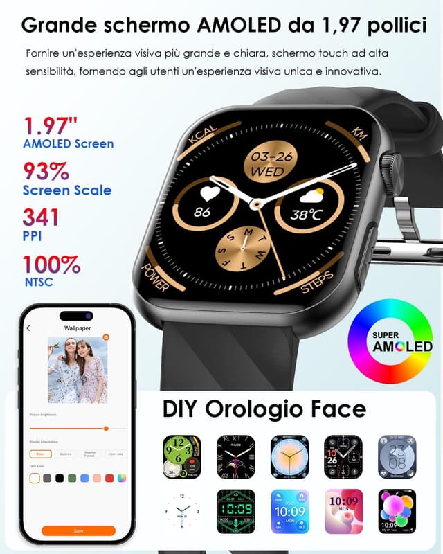 Thumbnail 6 de Lgnitek 2026 Smartwatch con ECG, monitoraggio glicemia e pressione dal polso, display AMOLED 1,97
