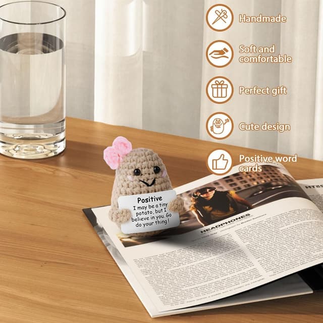 Detalle de Aolso Mini giocattoli di patate: bambola di lana in forma di patata per decorazioni e regali