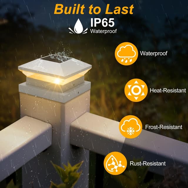 Detalle de NATPOW Farolas Solares para Jardín y Patio 🌞 4 Piezas