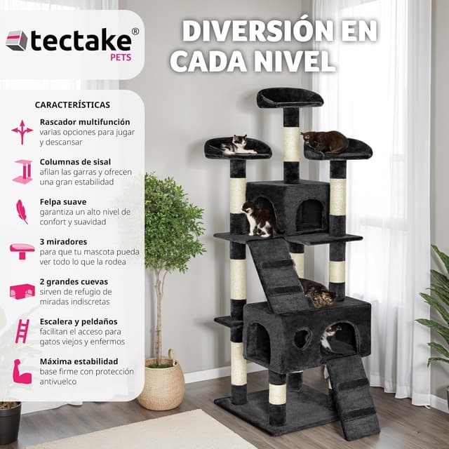 Thumbnail 1 de TecTake Rascador para Gatos 170 cm