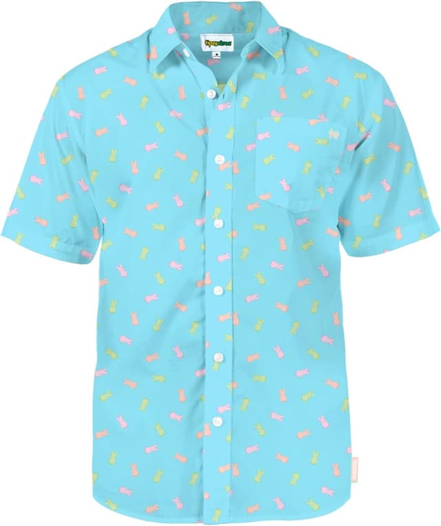 Thumbnail 6 de Tipsy Elves Men’s Easter Hawaiian Shirt (Peeps®) — Short Sleeve Button-Down Pastel Vacation Style