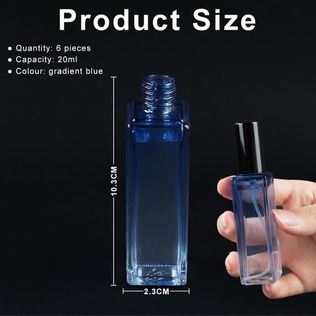 Detalle de LOPHE Nebulizzatore Profumo in vetro (6 pezzi) da 20 ml, set ricaricabile e a prova di perdite