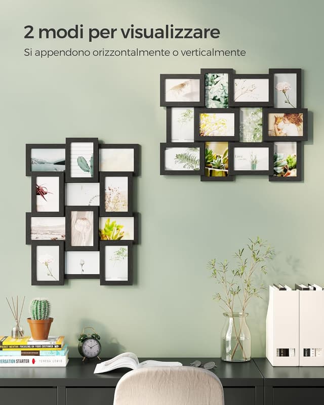 Detalle 2 de Cornice collage 12 foto 4x6 SONGMICS Nero