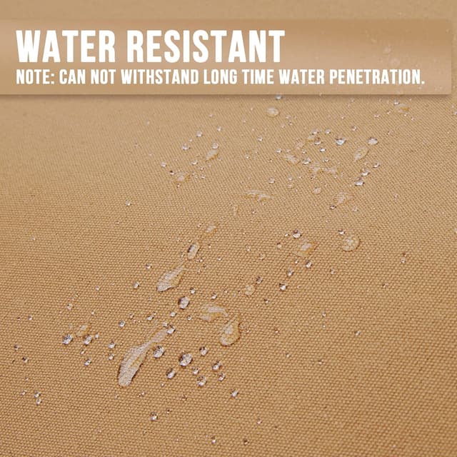 Detalle de CARTMAN Finished Size 20x20 Feet Tan Canvas Tarp with Rustproof Grommets (Heavy-Duty Multipurpose Cover)