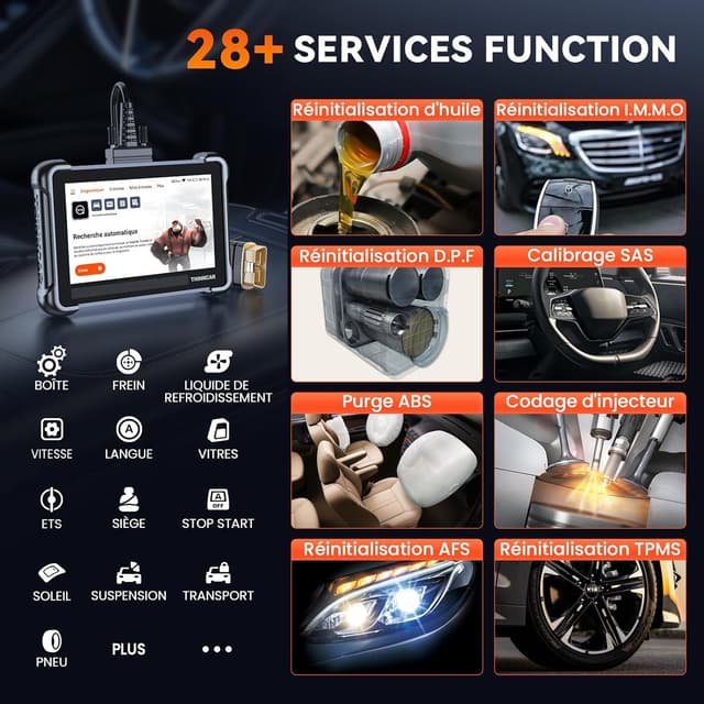 Detalle de THINKCAR ThinkScan 672 : valise diagnostic auto OBD2 bi-directionnel avec réinitialisations