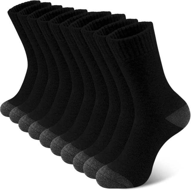 Detalle de SIMIYA Merino Wool Crew Socks for Men (5 Pairs) – Thick Thermal Hiking Socks