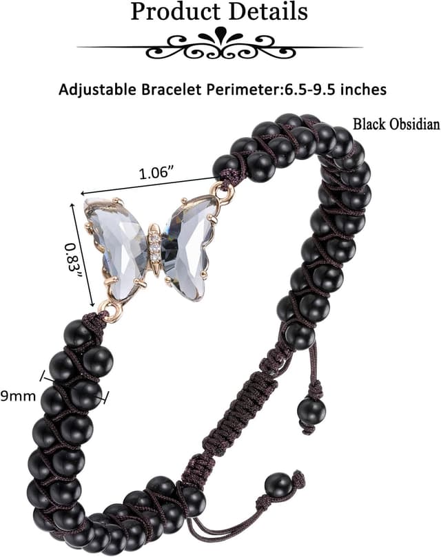 Detalle de Crystal butterfly bracelet 4mm beads