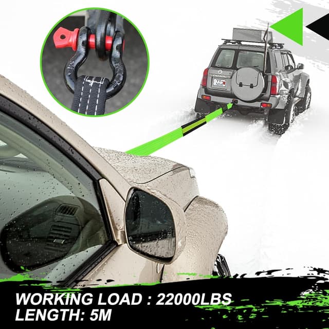 Thumbnail 2 de MAIKEHIGH Abschleppseil 5M x 5cm, 10 Tonnen Tow Rope Kit
