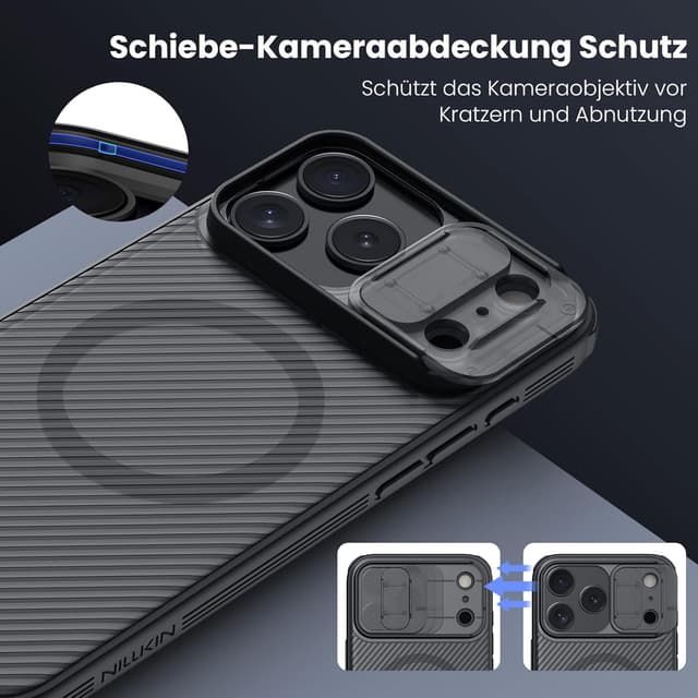 Detalle de Nillkin Magnetische Hülle CamShield Pro Ultra für iPhone 17 Pro (6,7 Zoll) mit MagSafe-Kameraschutz