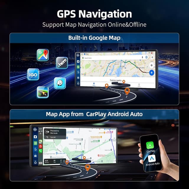 Detalle 2 de 11.3" QLED Android 8-Core 4G+64G CarPlay/Android Auto Screen with GPS, Split Screen & 1080P Rear Camera