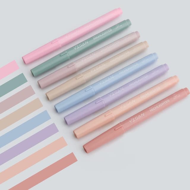 Detalle 2 de YISAN Pastell Textmarker Set 6 Marker