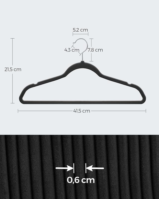 Thumbnail 5 de SONGMICS Percha de Terciopelo 20u Antideslizantes 360º