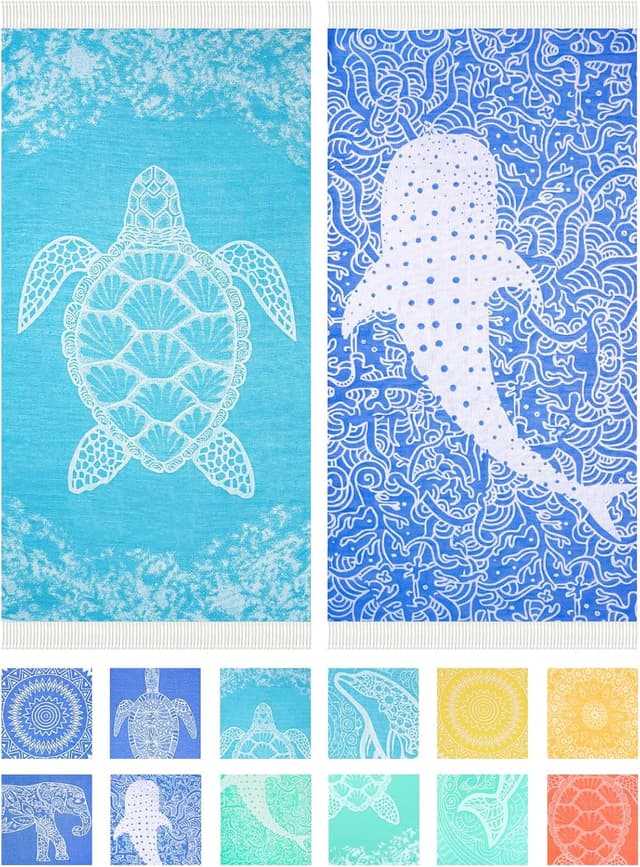 Imagen de Haleey Turkish Cotton Beach Towel 2-pack 🏖 en OfertitasTOP