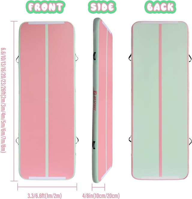 Detalle de AKSPORT Inflatable Gymnastics Mat Tumble Track (10ft–23ft) with Air Pump