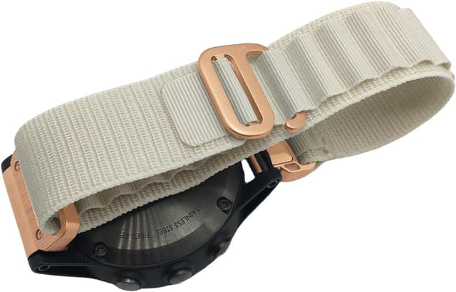 Detalle de EKINGEEK 22mm Quick Fit Strap for Garmin Fenix, Epix Pro Gen 2 & Forerunner (White/Rose Gold)