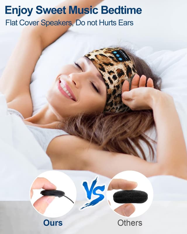 Detalle de LC-dolida Sleep Headphones Bluetooth with Sleep Mask and Thin HD Stereo Speakers