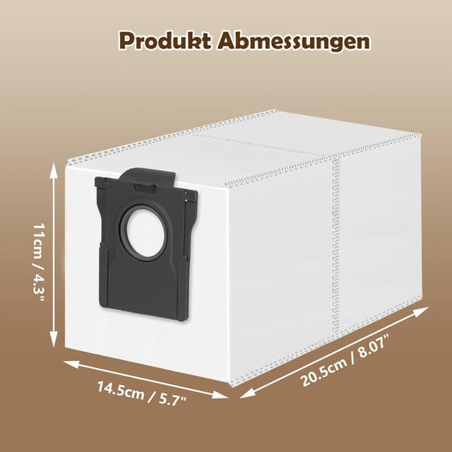 Thumbnail 6 de 12 Staubbeutel für Dreame L20/X40/X50 Ultra & Mova S70/E30/V50 – 3,2 l Staubsaugerbeutel (kompatible Ersatzbeutel)