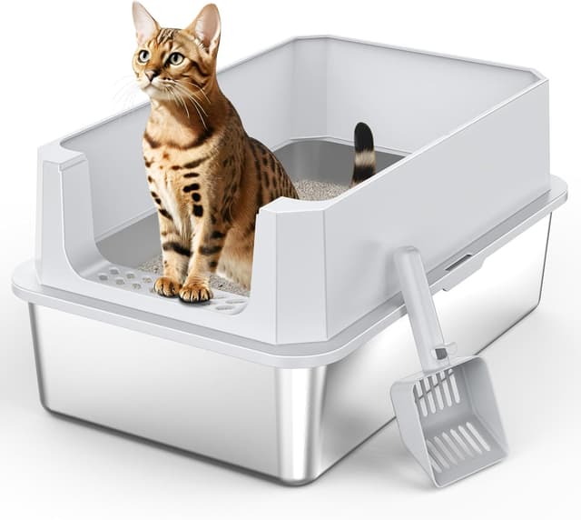 Detalle de MIXJOY Katzenklo Edelstahl XL 37L Katzentoilette